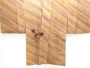 斉藤三才　変わり織　斜め縞模様ロング道中着